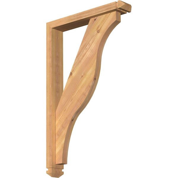 Ekena Millwork Funston Arts and Crafts Smooth Bracket w/ Offset Brace, Western Red Cedar, 3 1/2"W x 20"D x 32"H BKT0402X20X32FST03SWR - main